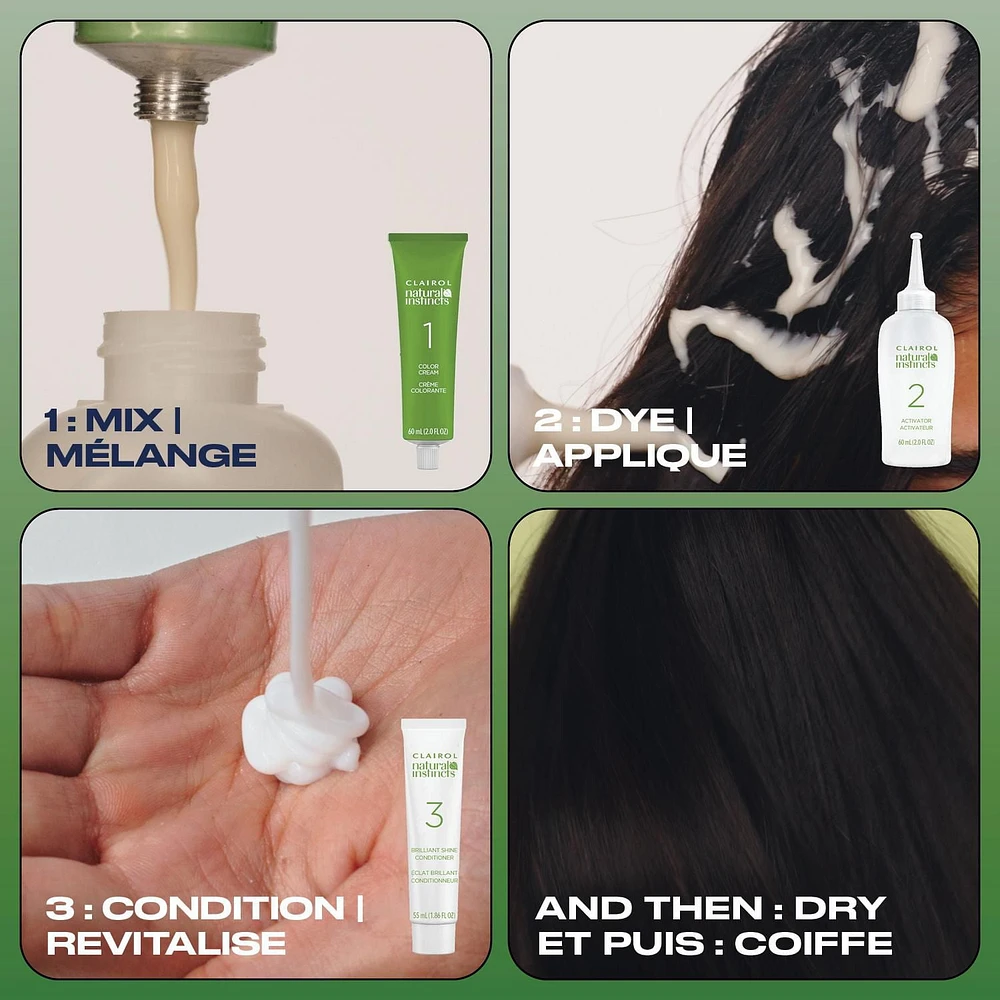 Coloration semi-permanente Natural Instincts, Avec huile de coco et aloe vera Sans ammoniaque ni parabène ajouté!
