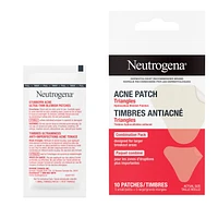 Timbres antiacnéiques triangulaires Neutrogena, traitement antiacné pour le visage, timbres hydrocolloïdes ultraminces pour une guérison optimale des boutons, 2 tailles