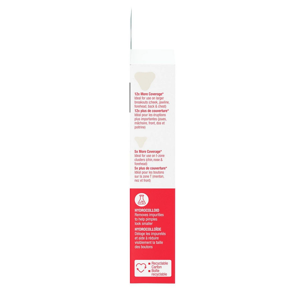 Timbres antiacnéiques triangulaires Neutrogena, traitement antiacné pour le visage, timbres hydrocolloïdes ultraminces pour une guérison optimale des boutons, 2 tailles