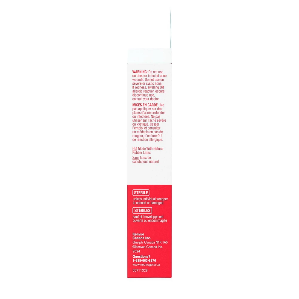 Timbres antiacnéiques triangulaires Neutrogena, traitement antiacné pour le visage, timbres hydrocolloïdes ultraminces pour une guérison optimale des boutons, 2 tailles