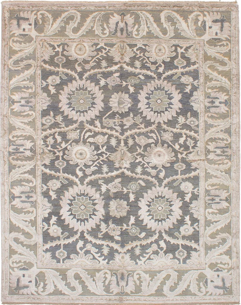 ECARPETGALLERY 8'0" x 10'0"  Traditional Jules Oushak Hand-knotted Area Rug for Living Room, Dining Room and Bedroom in Grey