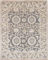 ECARPETGALLERY 8'0" x 10'0"  Traditional Jules Oushak Hand-knotted Area Rug for Living Room, Dining Room and Bedroom in Grey