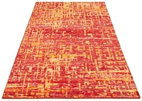 ECARPETGALLERY 5'0" x 7'10" Contemporary Sari Silk Hand-knotted Area Rug for Living Room, Dining Room and Bedroom in Red