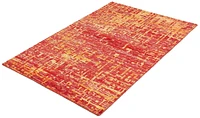 ECARPETGALLERY 5'0" x 7'10" Contemporary Sari Silk Hand-knotted Area Rug for Living Room, Dining Room and Bedroom in Red