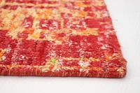 ECARPETGALLERY 5'0" x 7'10" Contemporary Sari Silk Hand-knotted Area Rug for Living Room, Dining Room and Bedroom in Red