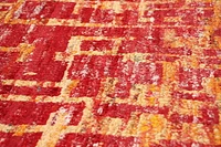 ECARPETGALLERY 5'0" x 7'10" Contemporary Sari Silk Hand-knotted Area Rug for Living Room, Dining Room and Bedroom in Red