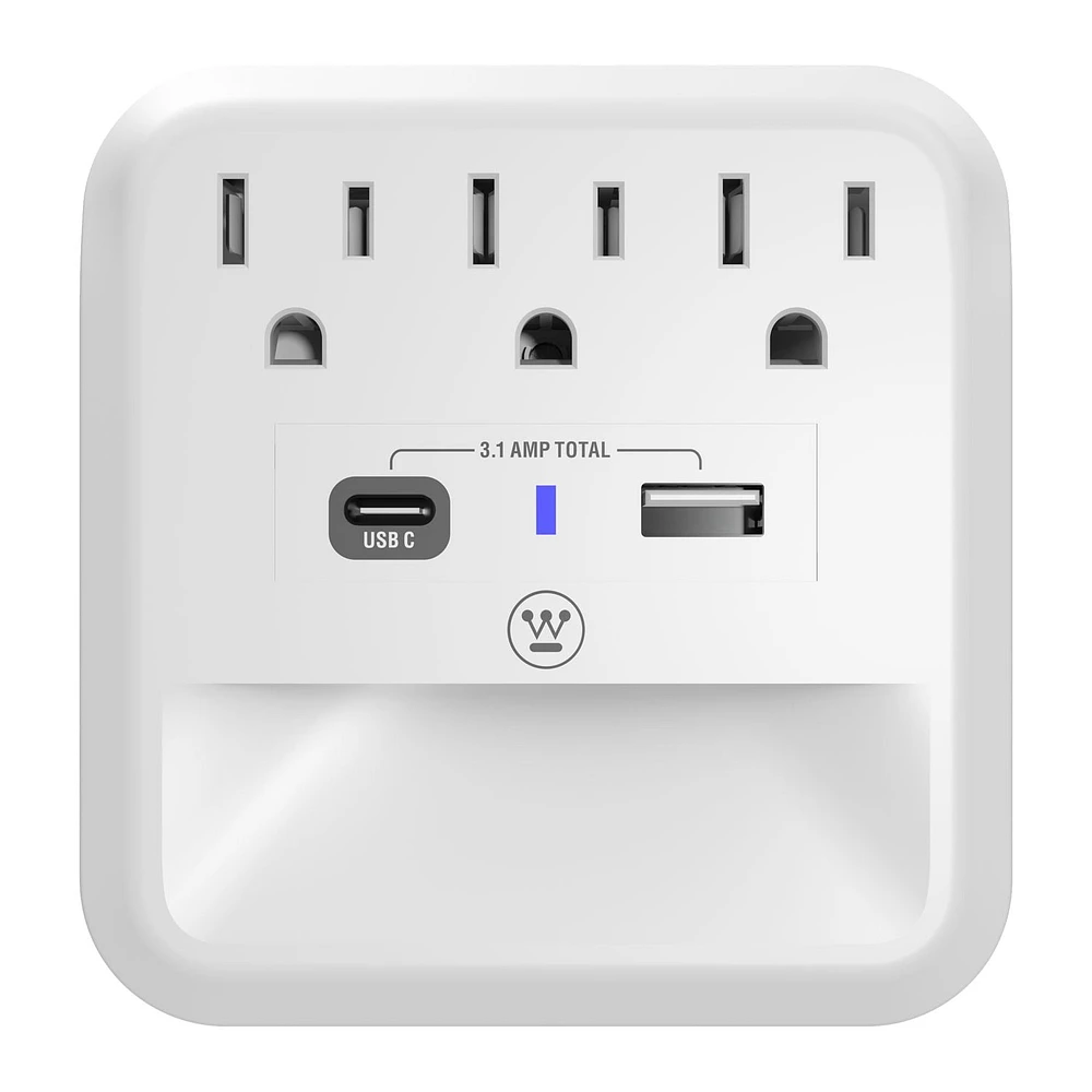 Westinghouse 900J 3- Outlet USB Surge Tap, Westinghouse