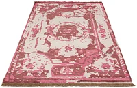 ECARPETGALLERY 5'6" x 7'6" Contemporary Jules Oushak Hand-knotted Area Rug for Living Room, Dining Room and Bedroom in Ivory