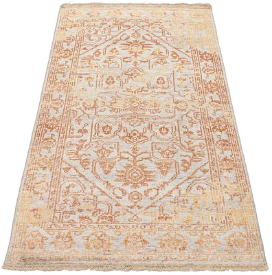 ECARPETGALLERY 4'11" x 7'11" Bordered Jules Oushak Hand-knotted Area Rug for Living Room, Dining Room and Bedroom in Grey