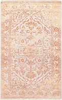 ECARPETGALLERY 4'11" x 7'11" Bordered Jules Oushak Hand-knotted Area Rug for Living Room, Dining Room and Bedroom in Grey