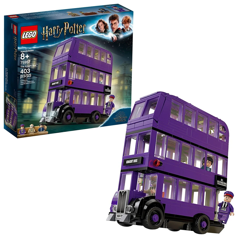 LEGO Harry Potter and the Prisoner of Azkaban Knight Bus 75957 Toy Building Kit, 403 pieces, 3 minifigures