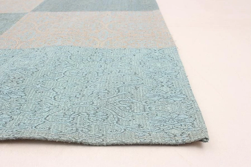 ECARPETGALLERY 5'8" x 7'8" Transitional Collage Handmade Area Rug for Living Room, Dining Room and Bedroom in Blue