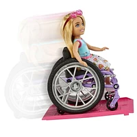 ​Barbie Chelsea Doll & Wheelchair, with Chelsea Doll (Blonde), in Skirt & Sunglasses, with Ramp & Sticker Sheet,