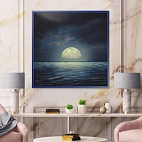 Designart Super Moon Over The Sea II FLOAT FRAME WALL ART