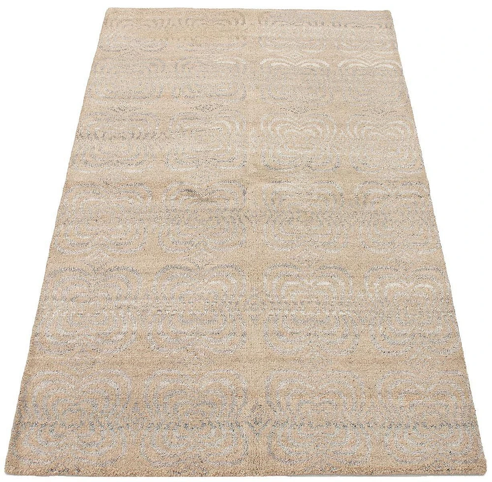 ECARPETGALLERY 5'0" x 7'9" Transitional La Seda Hand-knotted Area Rug for Living Room, Dining Room and Bedroom in Grey