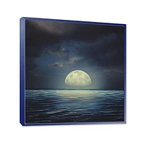 Designart Super Moon Over The Sea II FLOAT FRAME WALL ART