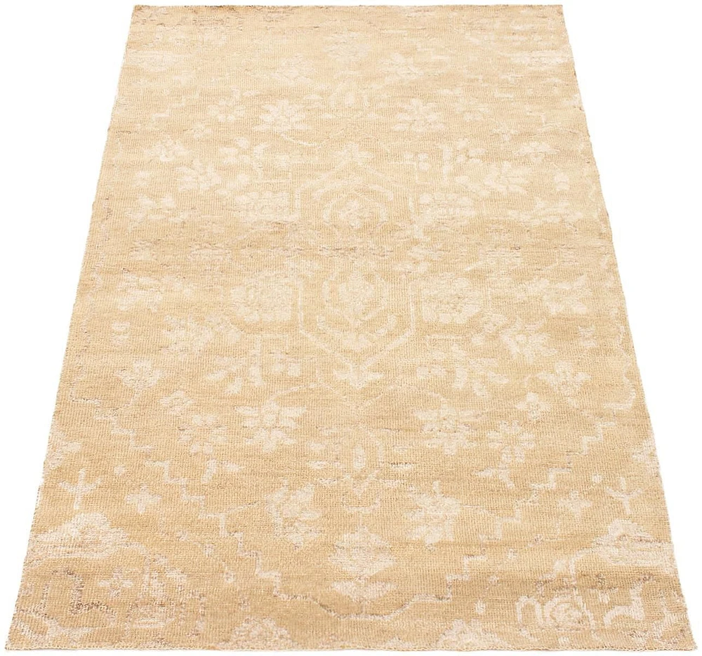 ECARPETGALLERY 5'10" x 9'0"  Transitional La Seda Hand-knotted Area Rug for Living Room, Dining Room and Bedroom in Brown