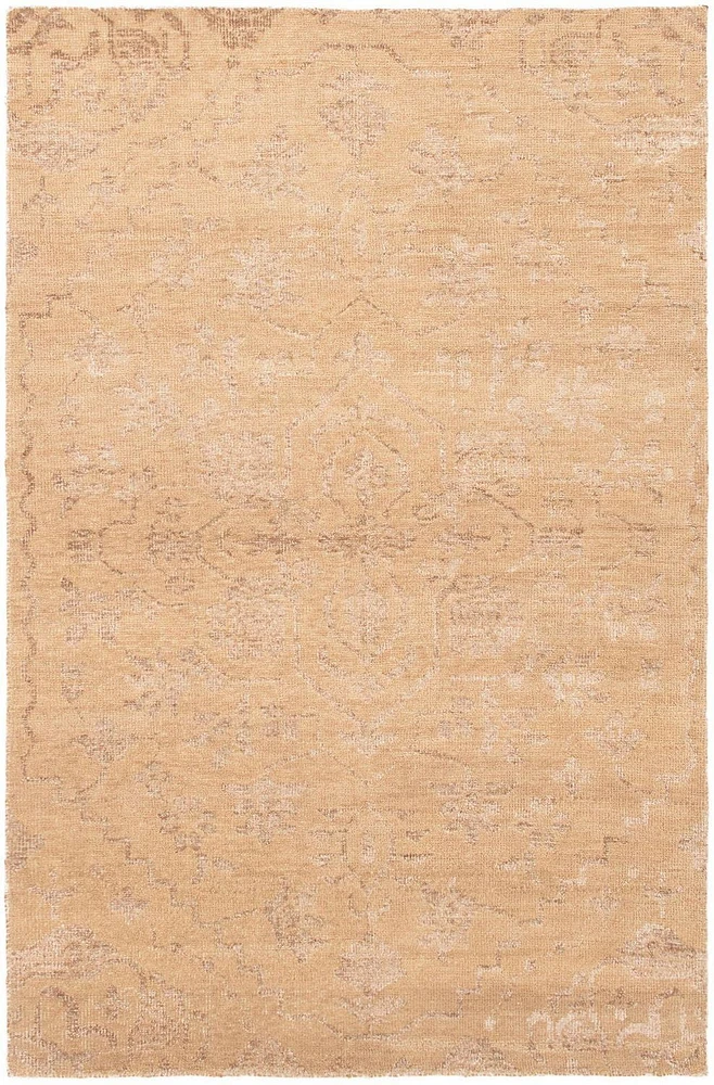 ECARPETGALLERY 5'10" x 9'0"  Transitional La Seda Hand-knotted Area Rug for Living Room, Dining Room and Bedroom in Brown