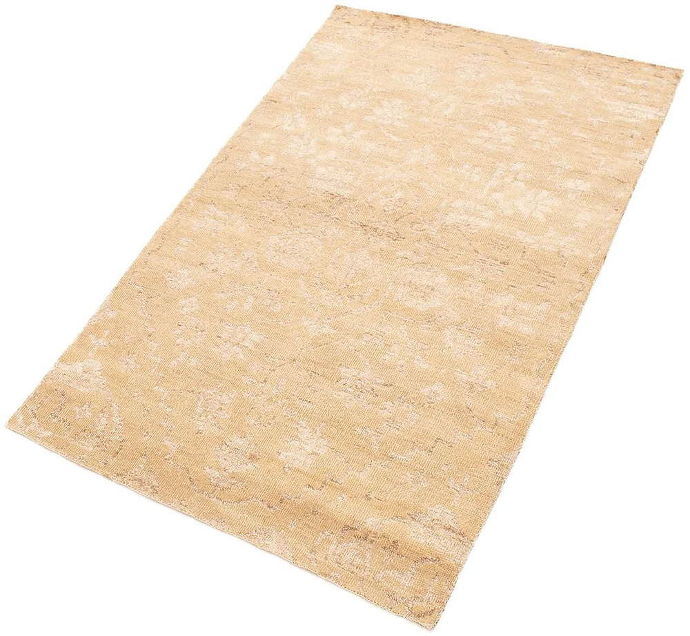 ECARPETGALLERY 5'10" x 9'0"  Transitional La Seda Hand-knotted Area Rug for Living Room, Dining Room and Bedroom in Brown