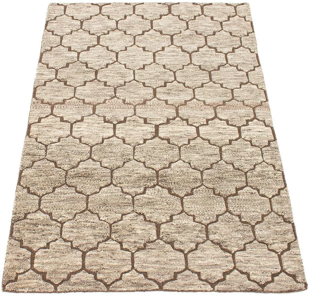 ECARPETGALLERY 5'3" x 7'11" Moroccan Tangier Hand-knotted Area Rug for Living Room, Dining Room and Bedroom in Grey