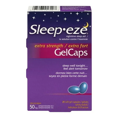 Sleep Eze Extra Strength Gel Caps, Sleep well tonight.