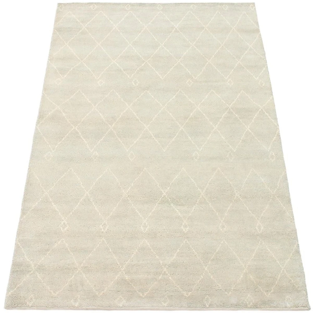 ECARPETGALLERY 5'1" x 8'1" Moroccan Tangier Hand-knotted Area Rug for Living Room, Dining Room and Bedroom in Grn