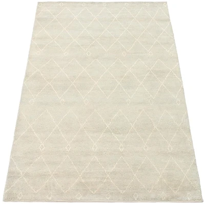 ECARPETGALLERY 5'1" x 8'1" Moroccan Tangier Hand-knotted Area Rug for Living Room, Dining Room and Bedroom in Grn