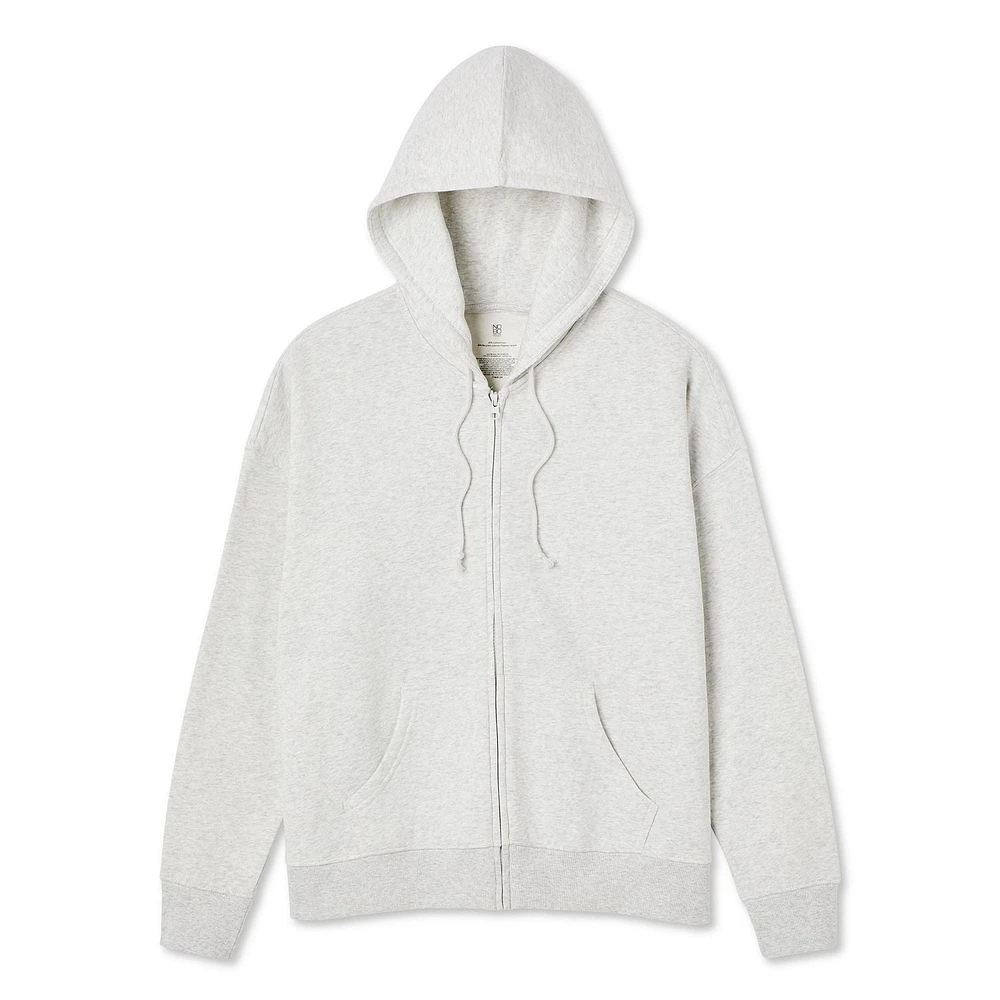 No Boundaries Women's Oversized Fleece Zip-Up Hoodie, Sizes XXS-XXL