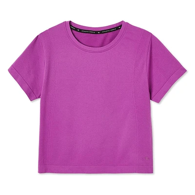 Athletic Works Women's Seamless Cropped Tee, Sizes XS-XXL