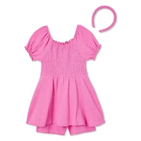 Btween Girls' Smocked Romper 2-Piece Set, Sizes 4-12