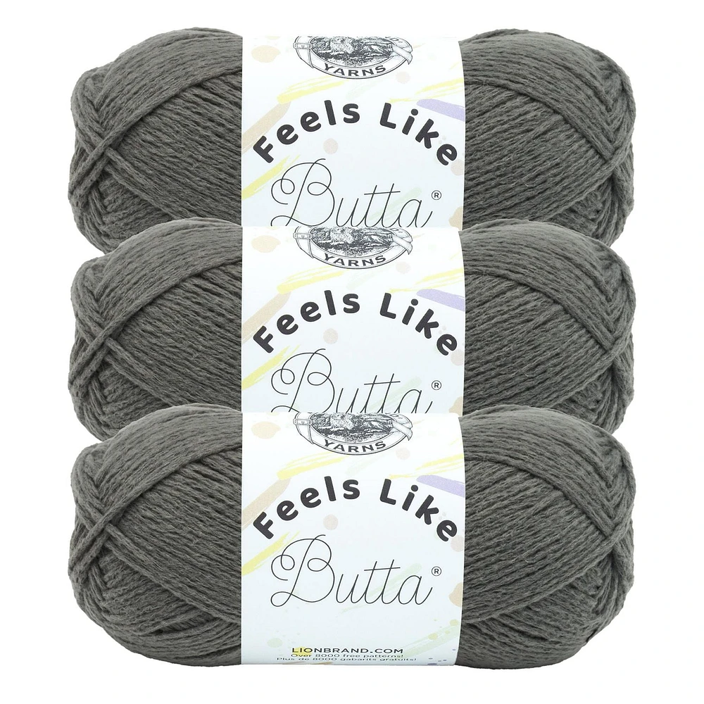 Lion Brand Feels Like Butta ® Yarn #4 Medium/Worsted Yarn 100g/199m 3-Pack