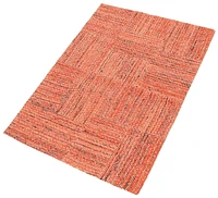 ECARPETGALLERY 4'8" x 6'5" Contemporary Collage Handmade Area Rug for Living Room, Dining Room and Bedroom in Red