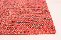 ECARPETGALLERY 4'8" x 6'5" Contemporary Collage Handmade Area Rug for Living Room, Dining Room and Bedroom in Red