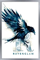 The Wizarding World: Harry Potter - Ravenclaw Illustrated House Logo Wall Poster, 14.725" x 22.375" Framed