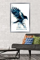 The Wizarding World: Harry Potter - Ravenclaw Illustrated House Logo Wall Poster, 14.725" x 22.375" Framed