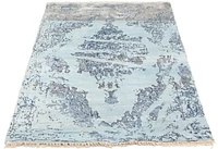 ECARPETGALLERY 5'2" x 7'7" Contemporary Jules Oushak Hand-knotted Area Rug for Living Room, Dining Room and Bedroom in Blue