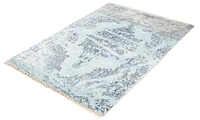 ECARPETGALLERY 5'2" x 7'7" Contemporary Jules Oushak Hand-knotted Area Rug for Living Room, Dining Room and Bedroom in Blue