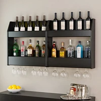 Prepac 28 in W x 28.5 in H x 7.25 in D Two-Tier Floating Wine and Liquor Rack