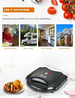 COMMERCIAL CHEF Waffle Maker, Nonstick Mini Waffle Maker, Easy-to-Clean Electric Waffle Iron for Breakfast Waffles with Cool Touch Housing & Power on Light Thermostat