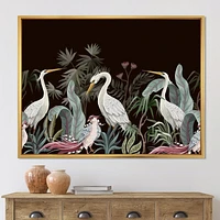 Designart Chinoiserie With Birds and Peonies III FLOAT FRAME WALL ART