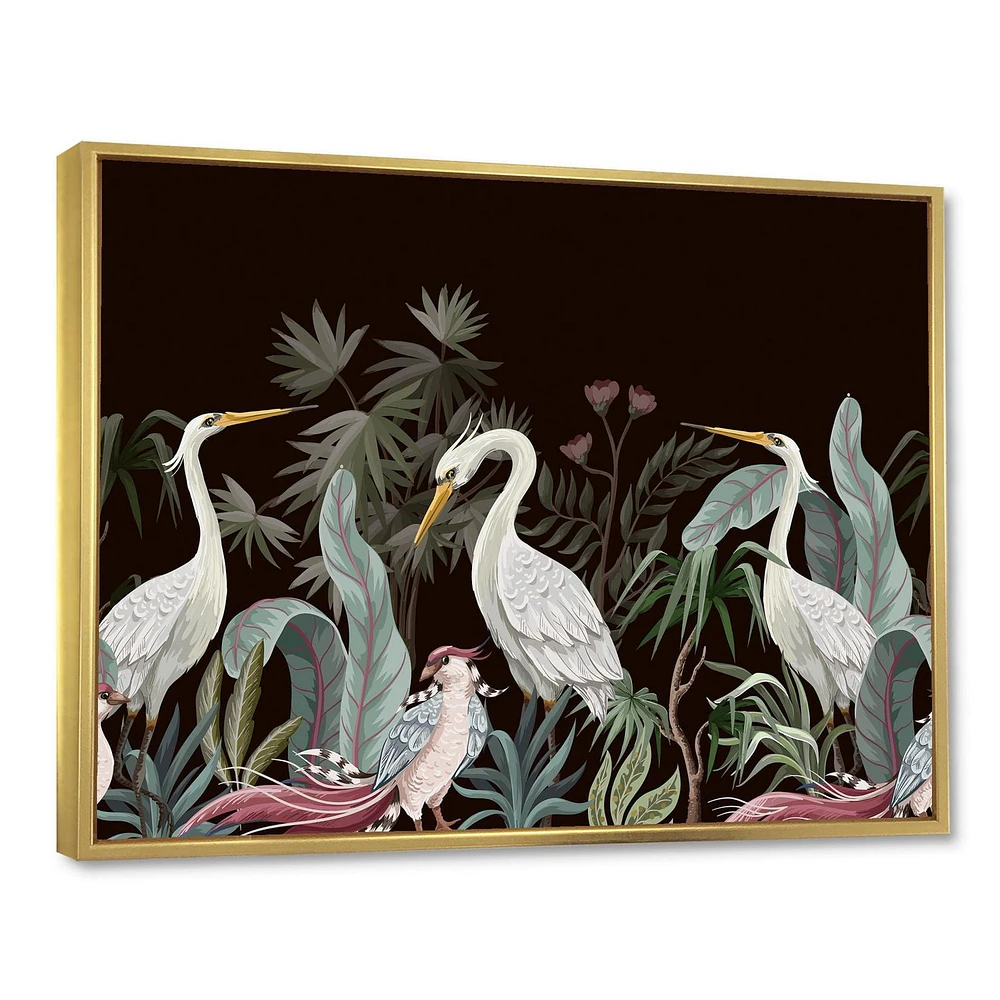 Designart Chinoiserie With Birds and Peonies III FLOAT FRAME WALL ART