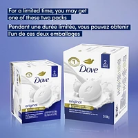 Pain de Beauté nettoyant doux pour la peau et hydratant pour un soin cutané doux Dove Original conçu avec 1/4 de crème hydratante, 106g (Paquet de 2 unités)