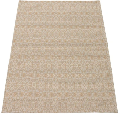 ECARPETGALLERY 4'10" x 6'9" Contemporary Collage Handmade Area Rug for Living Room, Dining Room and Bedroom in Brown