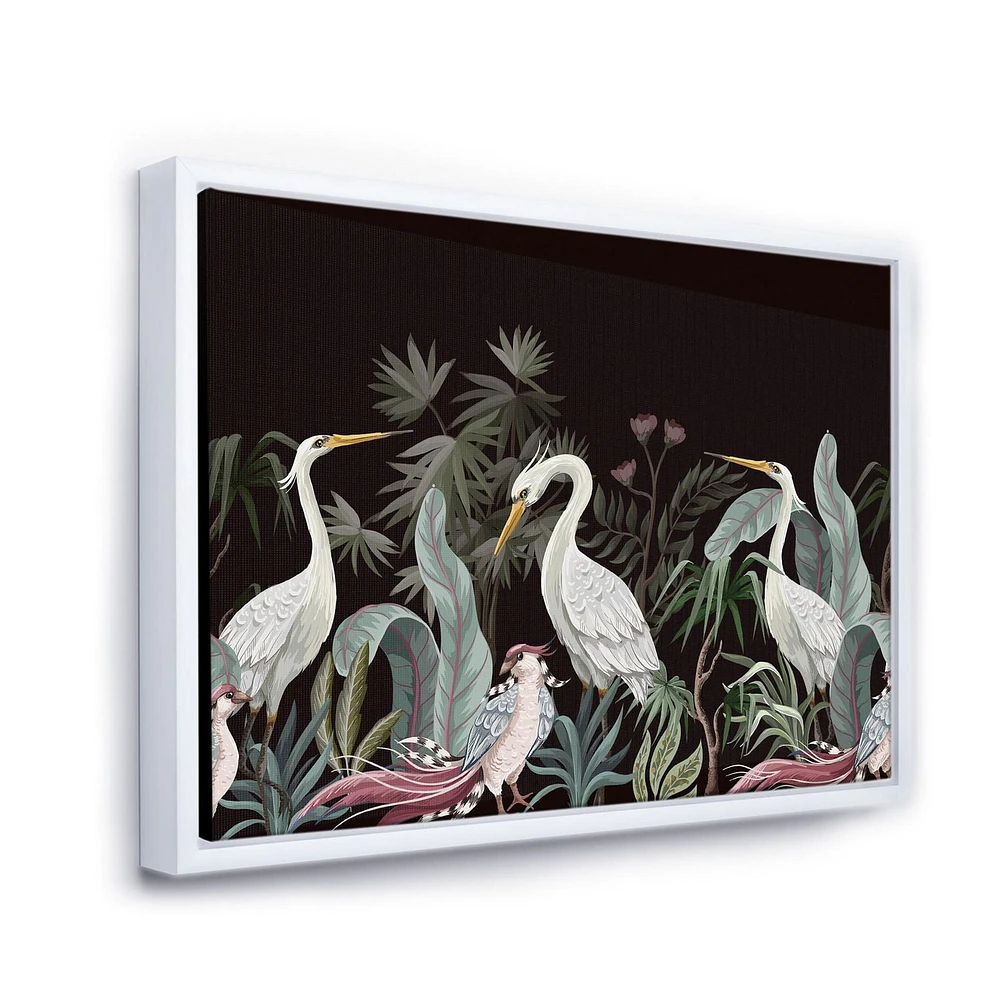 Designart Chinoiserie With Birds and Peonies III FLOAT FRAME WALL ART