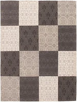 ECARPETGALLERY 5'8" x 7'7" Contemporary Collage Handmade Area Rug for Living Room, Dining Room and Bedroom in Black