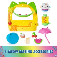 Gabby’s Dollhouse, Cakey’s Fruit Smoothie Balcony Playset, 8-Pcs with Toy Figures, Dollhouse Accessories & Sensory Play, Kids Toys for Girls & Boys 3+