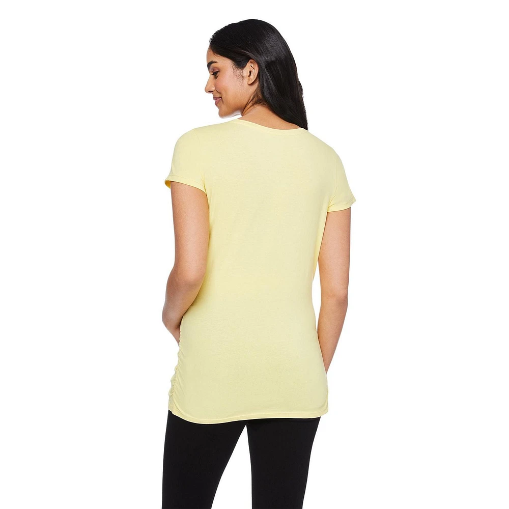 Disney Women's Maternity Mickey Mouse and Friends Ruched Tee