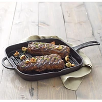 GOODCOOK Pre-Seasoned Cast Iron Grill Pan, 10.75 Inch, Black, Square