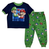 Super Mario Bros Ensemble de pyjama 2 pièces à manches courtes pour garçon