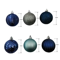 Holiday Time 24 Count Shatterproof Ornaments-Blue/Teal/Silver